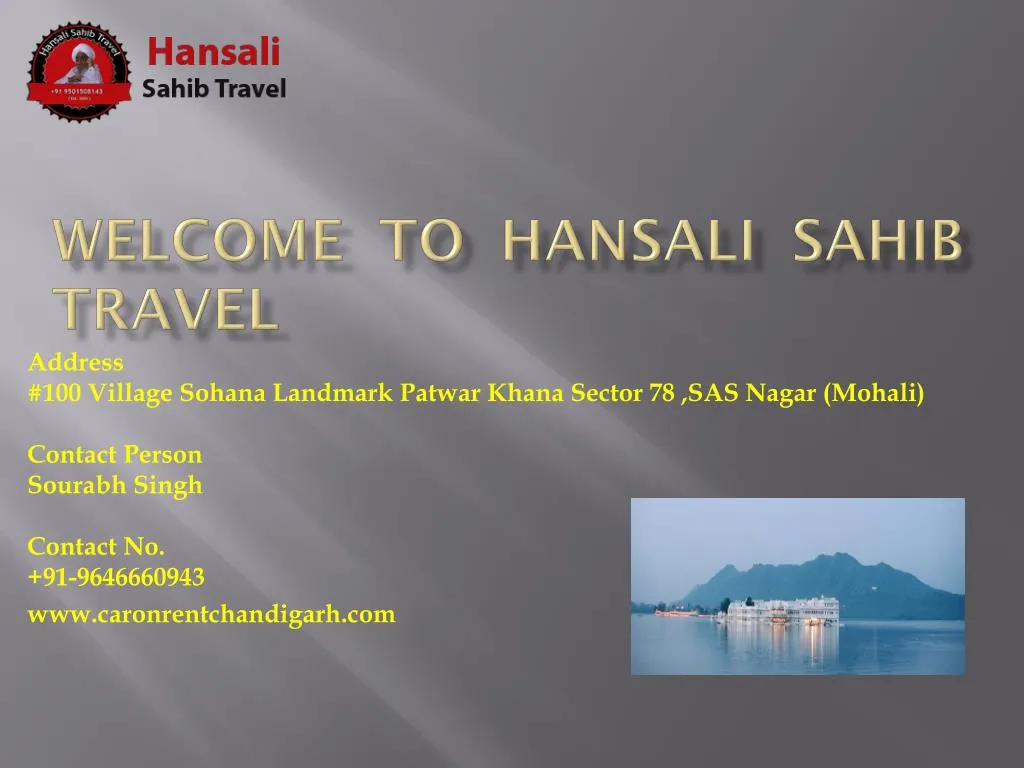 welcome to hansali sahib travel