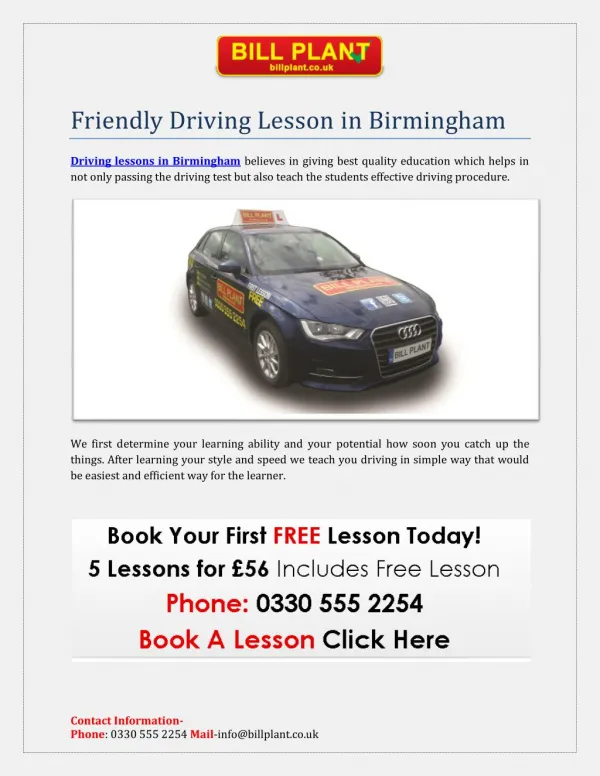 Driving Lessons in Birmingham