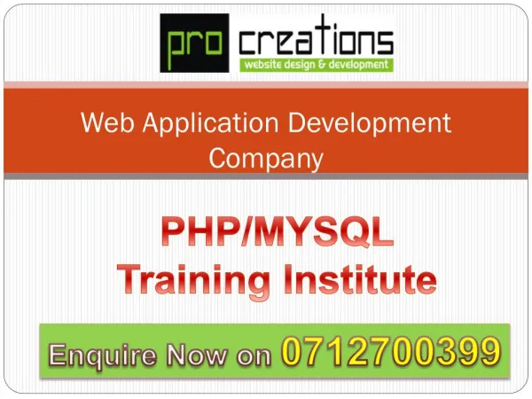 Pro Creations | PHP MYSQL Training Institute
