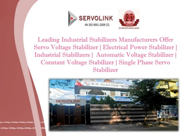 Servo Voltage Stabilizer in Noida