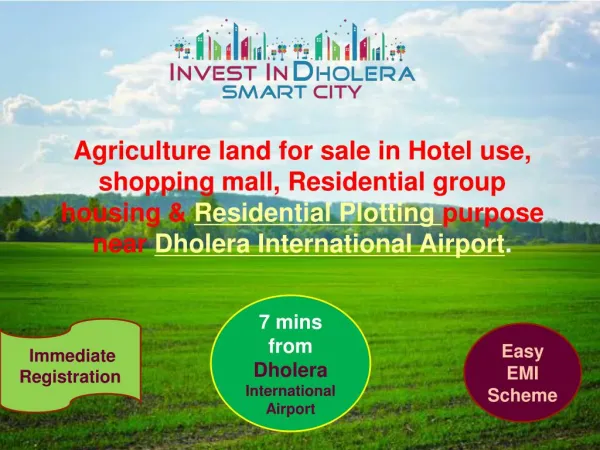 Agriculture land Sale in Dholera SIR