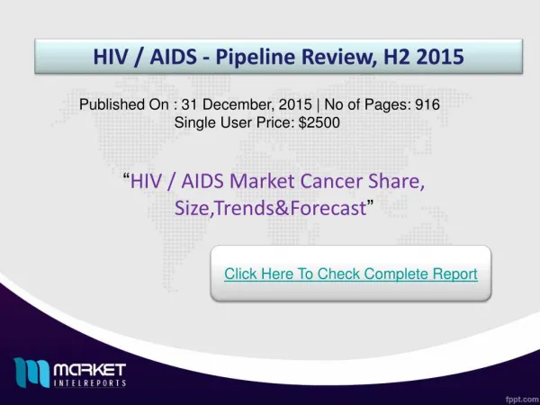 Key Factors HIV / AIDS Market 2016