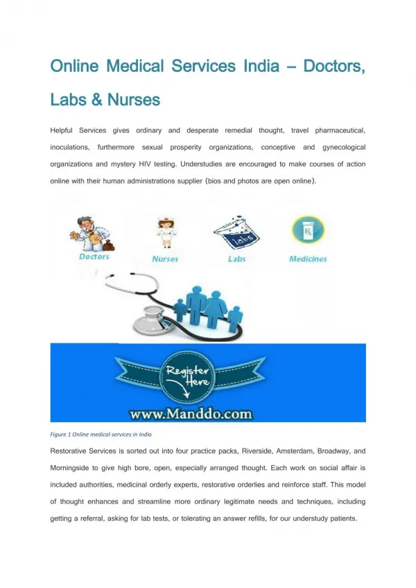 Online Medical Services India – Doctors, Labs & Nurses
