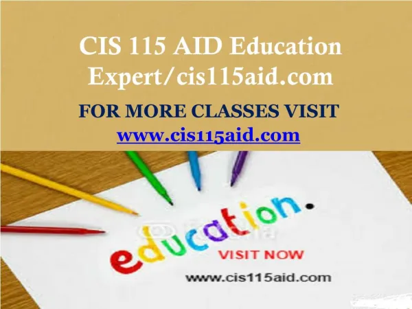 CIS 115 AID Education Expert/cis115aid.com