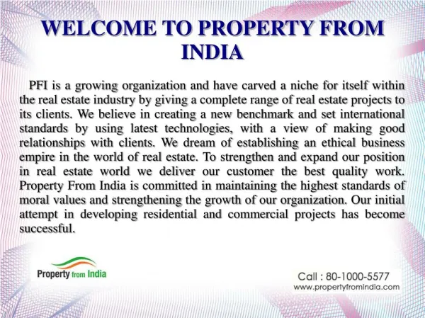 Property From India Online Portal For Commercial And Residential Project