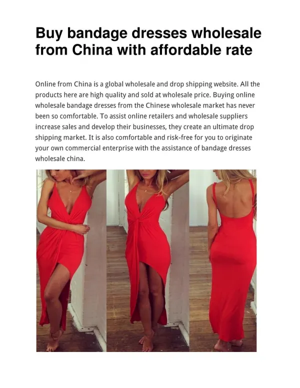 Buy bandage dresses wholesale from China with affordable rate