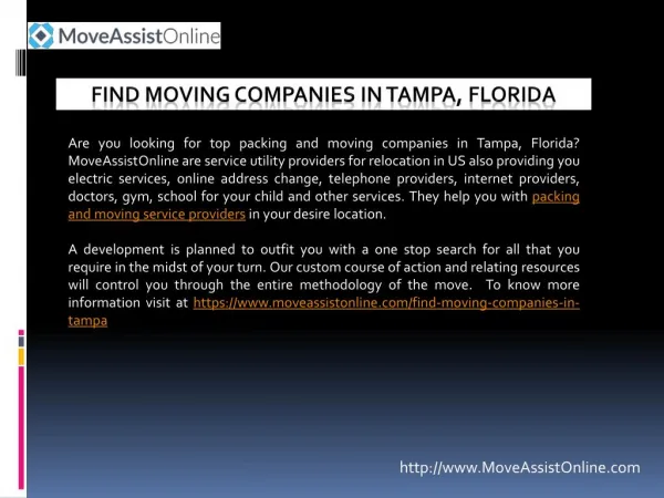 Find Best Moving Companies in Tampa, Florida