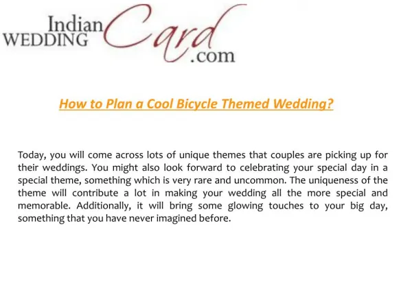 How to Plan a Cool Bicycle Themed Wedding