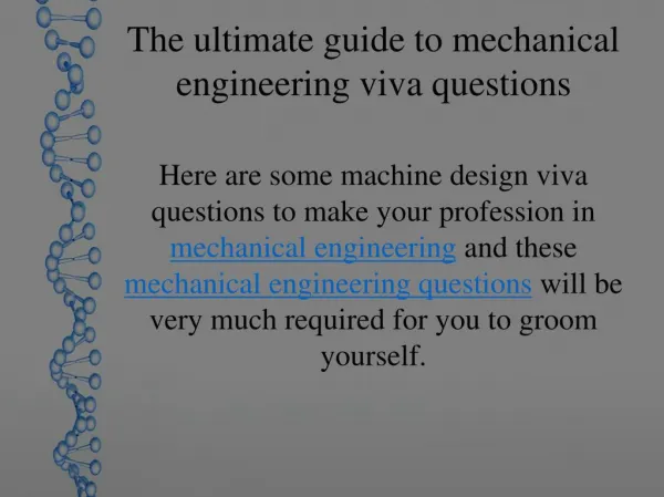 Mechanical viva