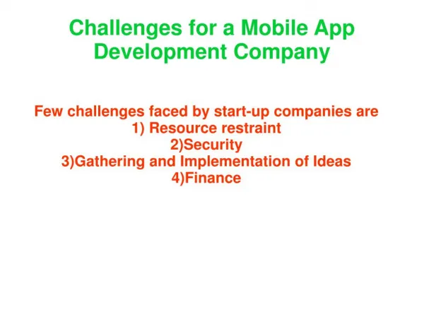 challenges for mobile application development company