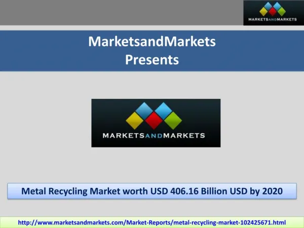 Metal Recycling Market by Metal Type, & Scrap Type - 2020 | MarketsandMarkets