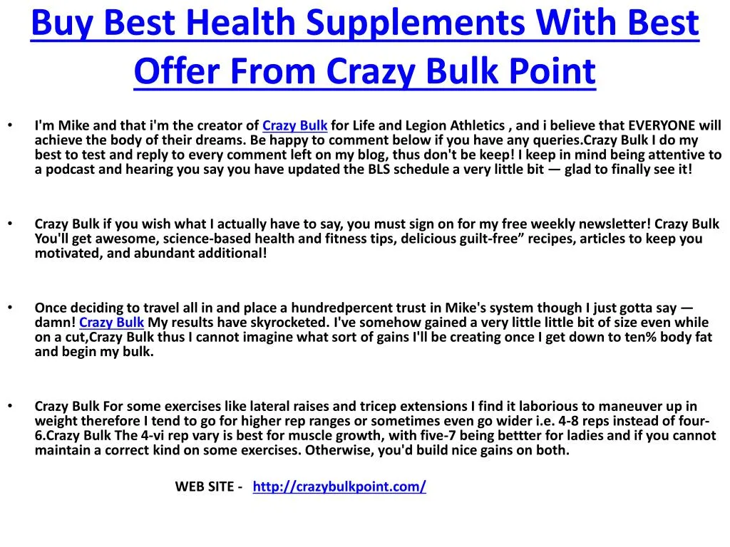 buy best health supplements with best offer from crazy bulk point