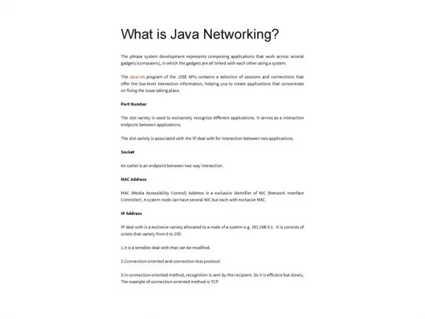 What is Java Networking?