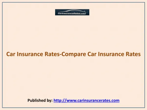 Car Insurance Rates-Compare Car Insurance Rates