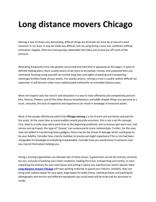 Long distance movers Chicago - slide 1
