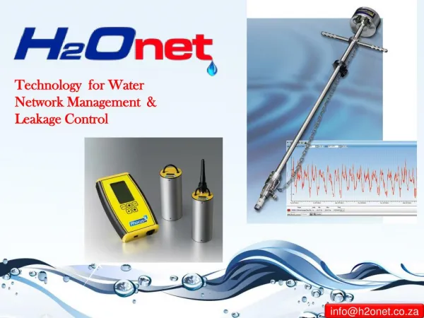 Leak detection equipment, Water flow Meter, Pressure Logger Supplier in South Africa - H2onet