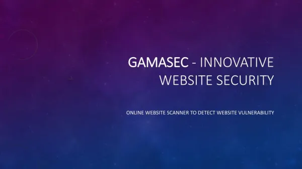 Best Website Scanner Online - gamasec