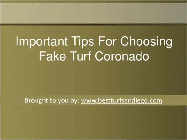 Important Tips For Choosing Fake Turf Coronado