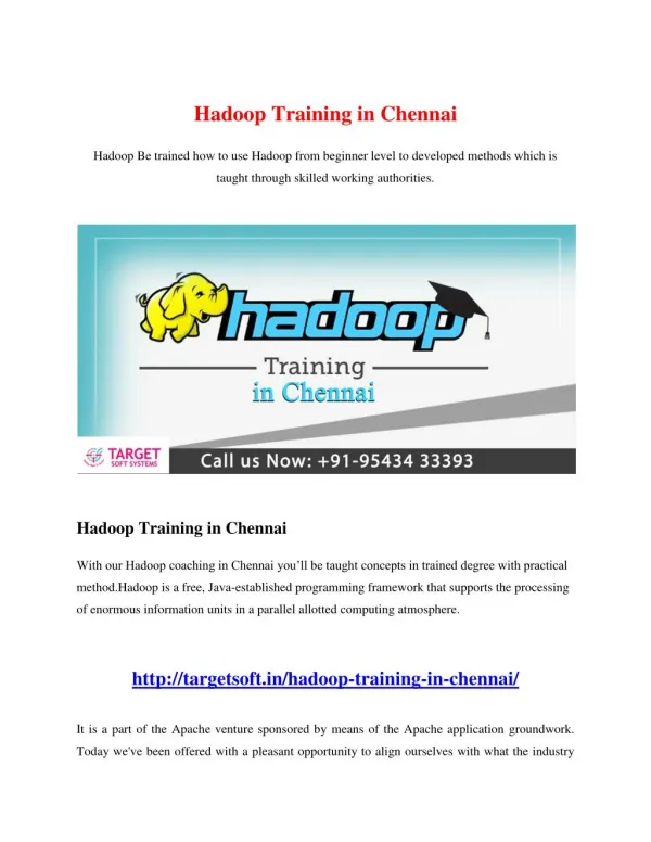 Hadoop training in Chennai