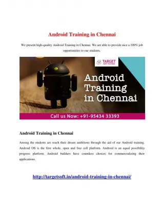 PPT - Opportunity To Learn Android Training In Chennai PowerPoint ...