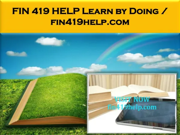 FIN 419 HELP Learn by Doing / fin419help.com