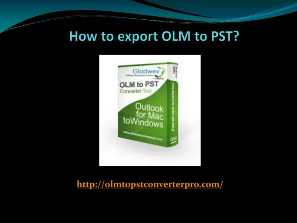 Export OLM files to Otlook PST Format