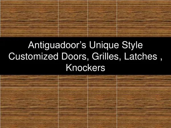 Customized Door Styles With Knocker, Latches, Pulls, Grilles