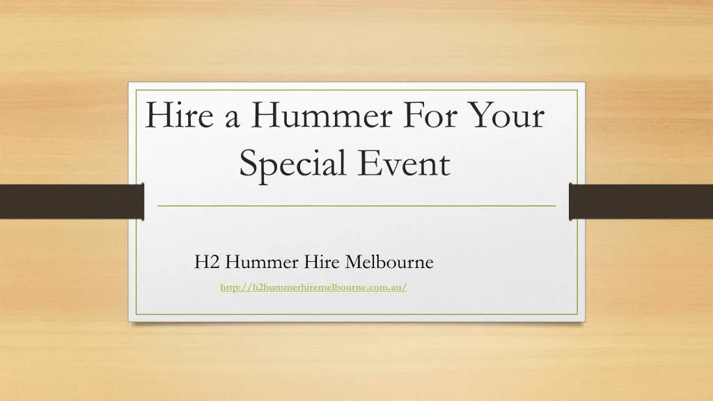 hire a hummer for your special event