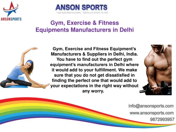 Gym, Exercise & Fitness Equipments Manufacturers in Delhi