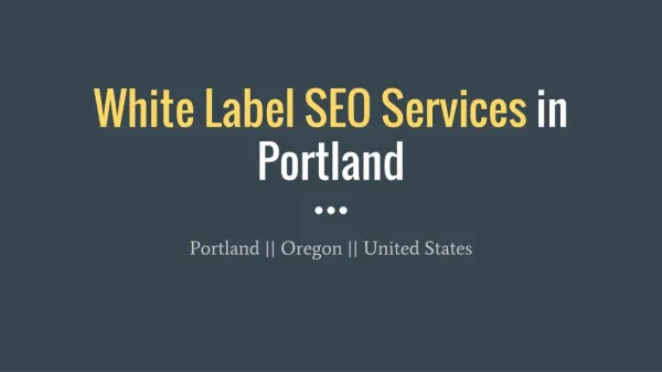 White Label SEO Services in Portland