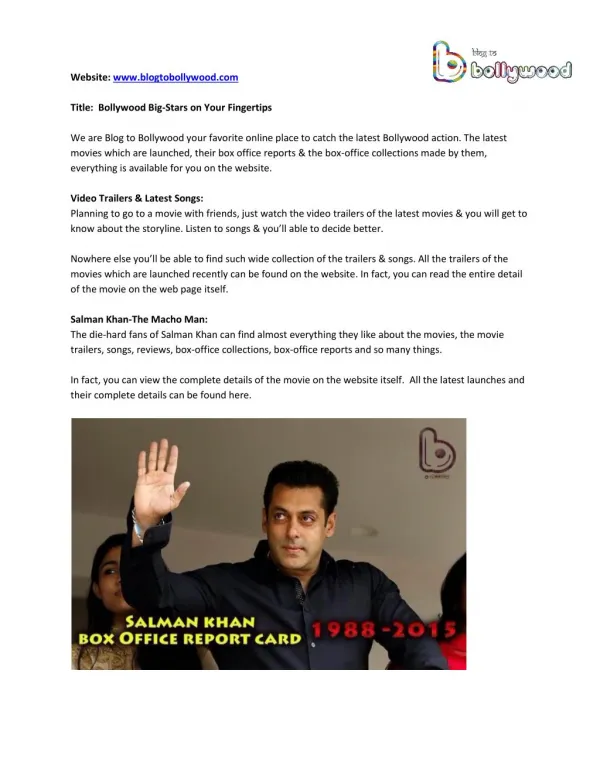 Latest Salman Khan & Shahrukh Khan Box Office - Blog to Bollywood