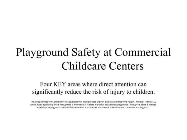Playground Safety at Commercial Childcare Centers