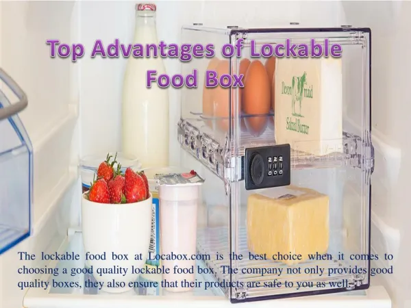 Top Advantages of Lockable Food Box