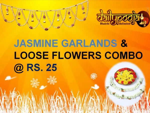 Pooja Flowers Online - JASMINE GARLANDS & LOOSE FLOWERS COMBO @ RS. 25