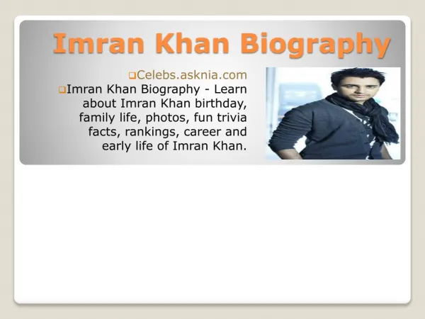 Imran Khan Biography | Biography Of Imran Khan
