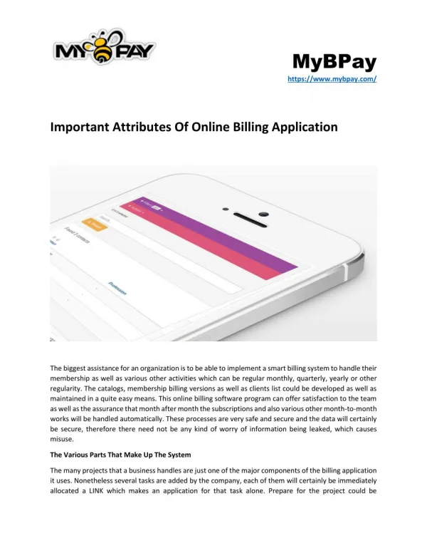 Important Attributes Of Online Billing Application