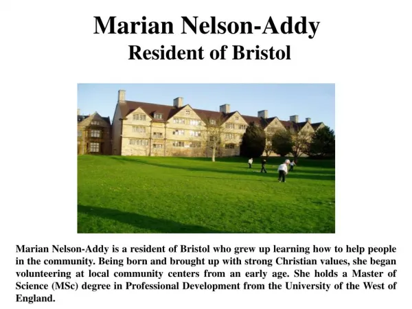 Marian Nelson-Addy Resident of Bristol