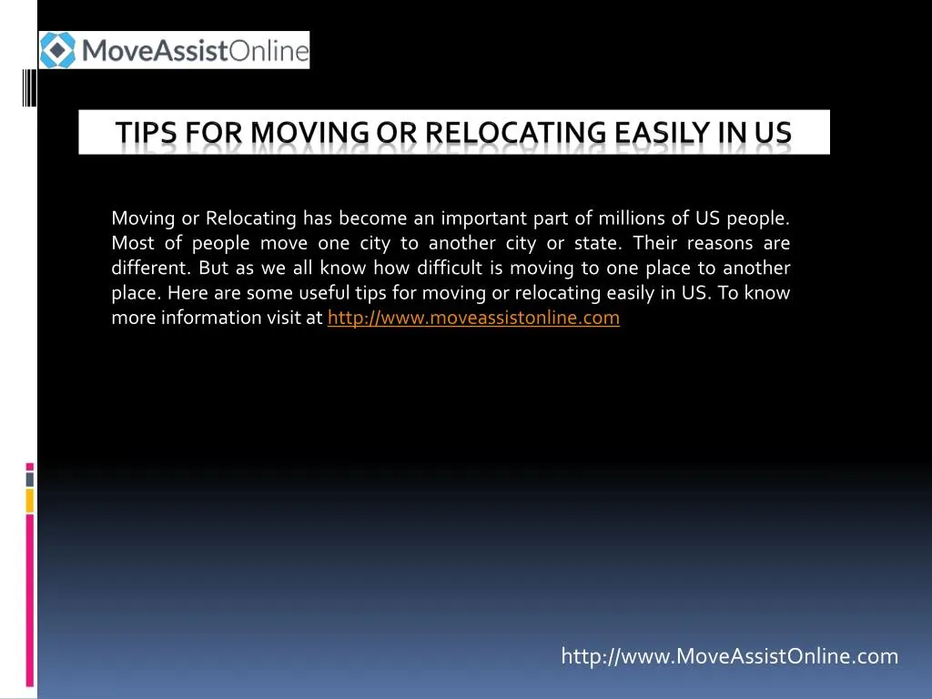 tips for moving or relocating easily in us