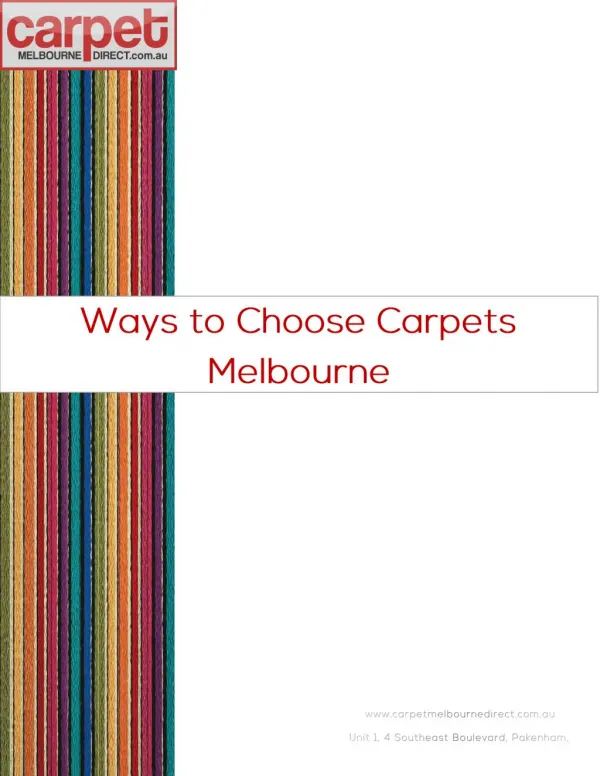 Ways to Choose Carpets Melbourne