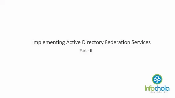 Implementing Active Directory Federation Services - Part 2 - infochola