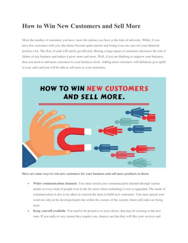 How to Win New Customers and Sell More