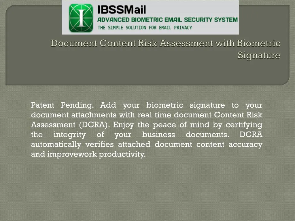 document content risk assessment with biometric signature