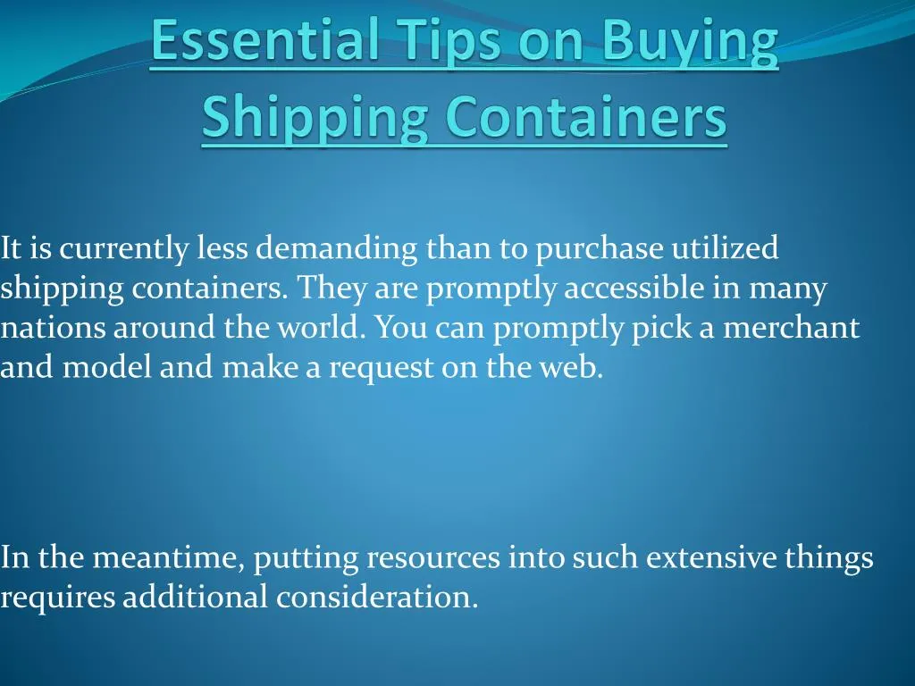 essential tips on buying shipping containers