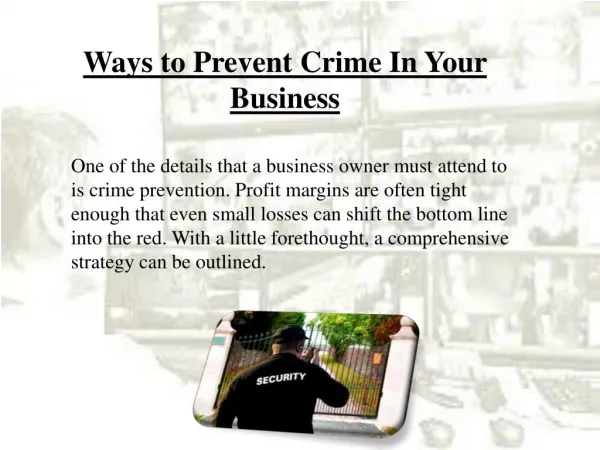 Ways to Prevent Crime In Your Business