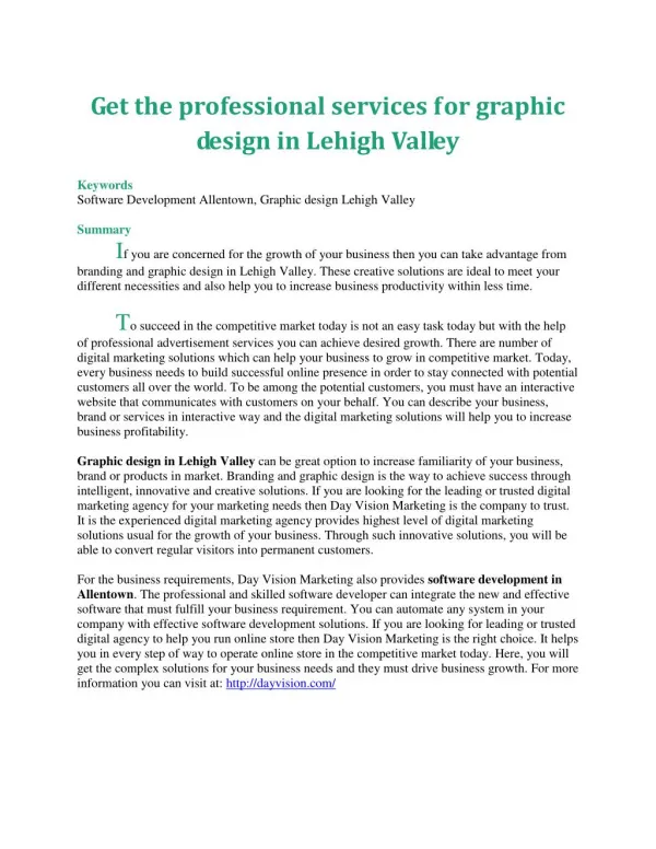 Get the professional services for graphic design in Lehigh Valley