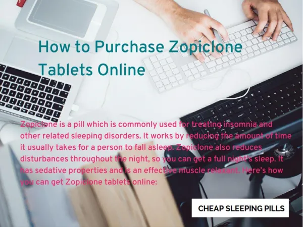 Zopiclone Tablets Online For Insomnia