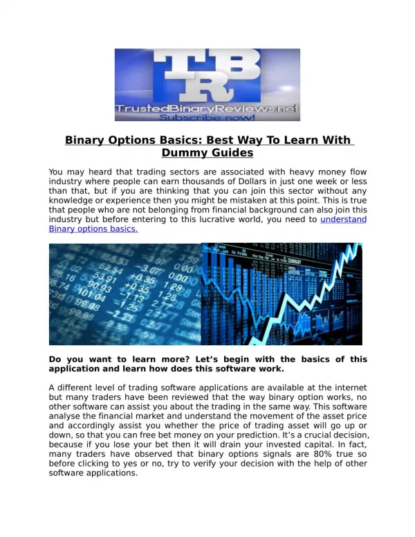 Basic Trading Strategies For Binary Options