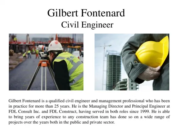 Gilbert Fontenard Civil Engineer