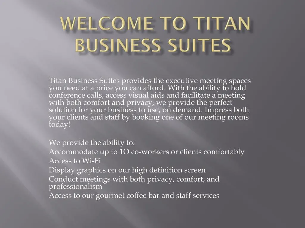 welcome to titan business suites
