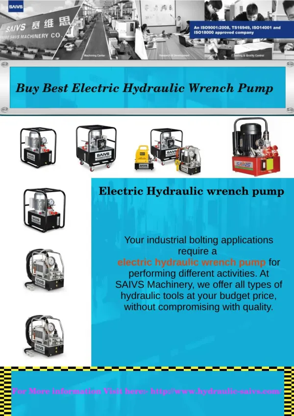 Buy Best Electric Hydraulic Wrench Pump